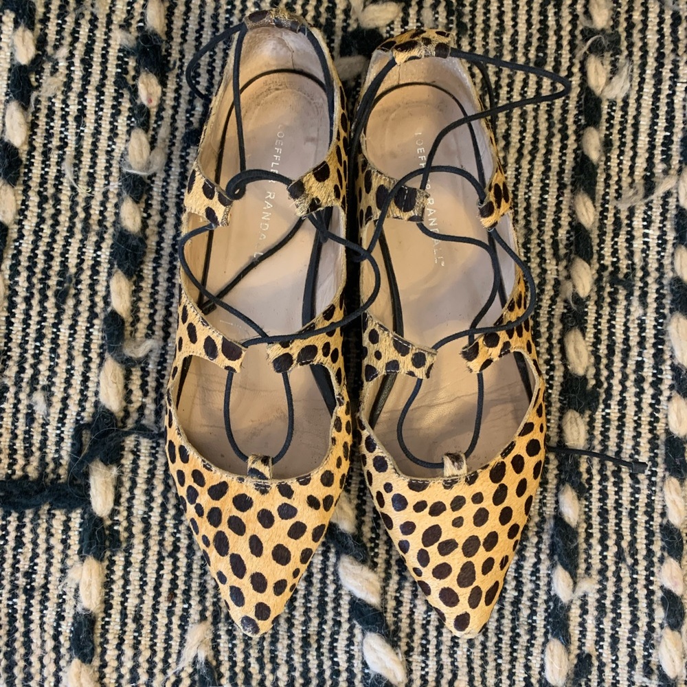Loeffler Randall Leopard Cheetah Lace-Up Flats